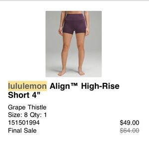 Lululemon Align Short